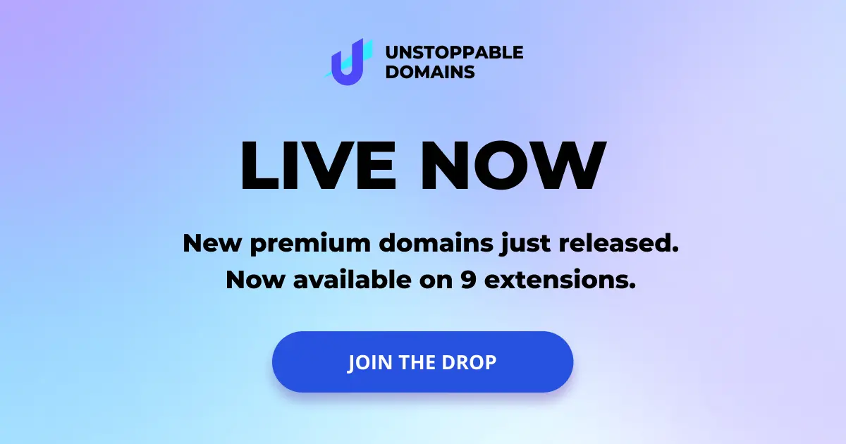 Premium domain drop from Unstoppbale Domains