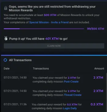 Torum Wallet Mission Awards