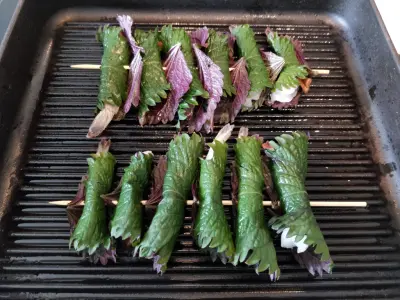 on grill
