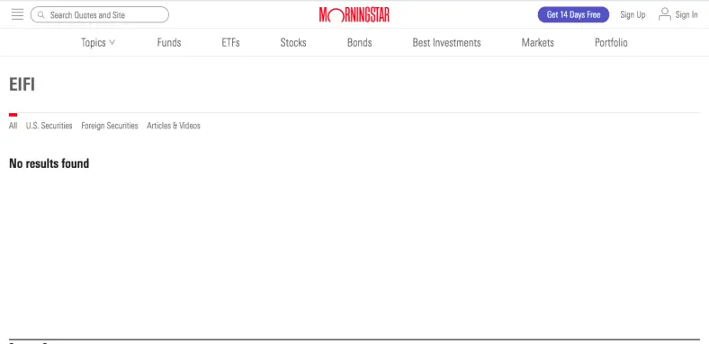 Morningstar searchresults