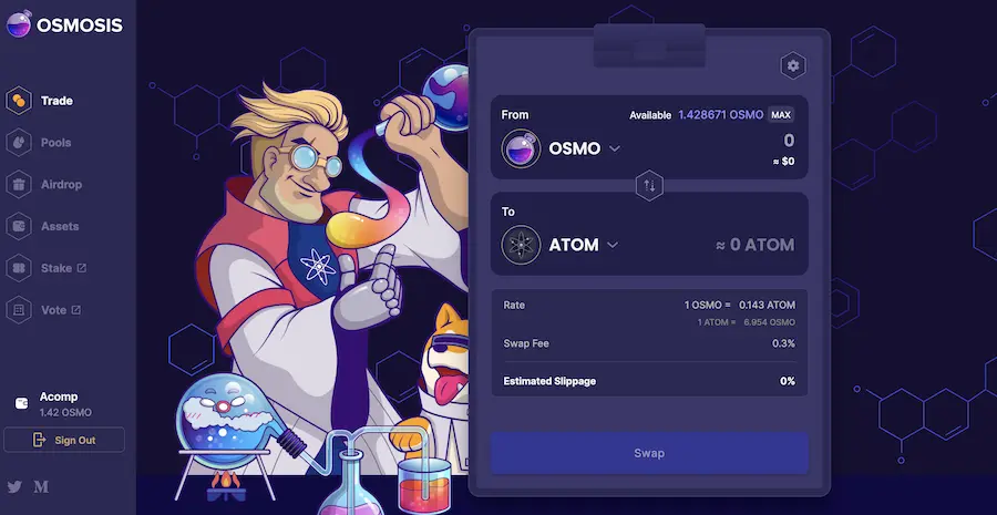 dex, defi, blockchain, osmosis, amm, cosmos