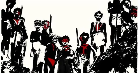 Lord of the Flies - The kids have formed a tribe and warrior castes