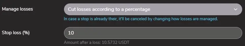 Cut loosees according to a percentage