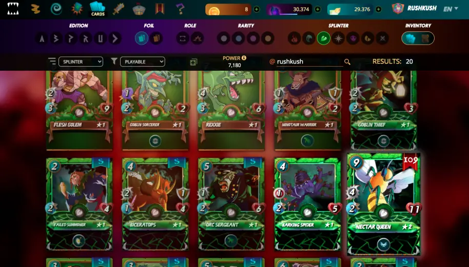 Nectar Queen Card, Splinterlands
