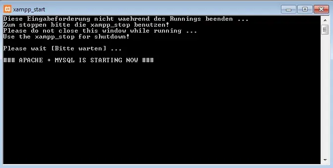 XAMPP funcionando