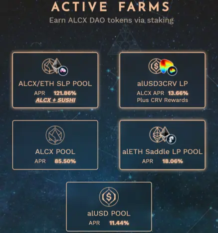 Alchemix yield farming