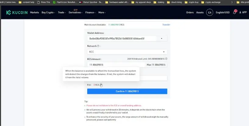 Top up the Metamask wallet with KCS
