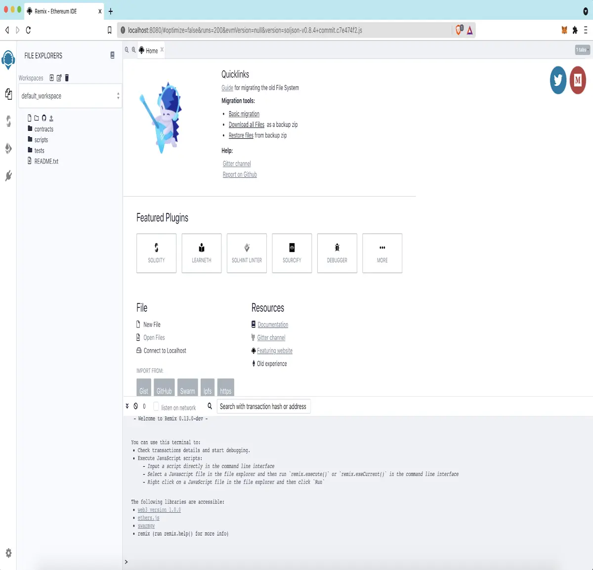 Remix IDE Screen