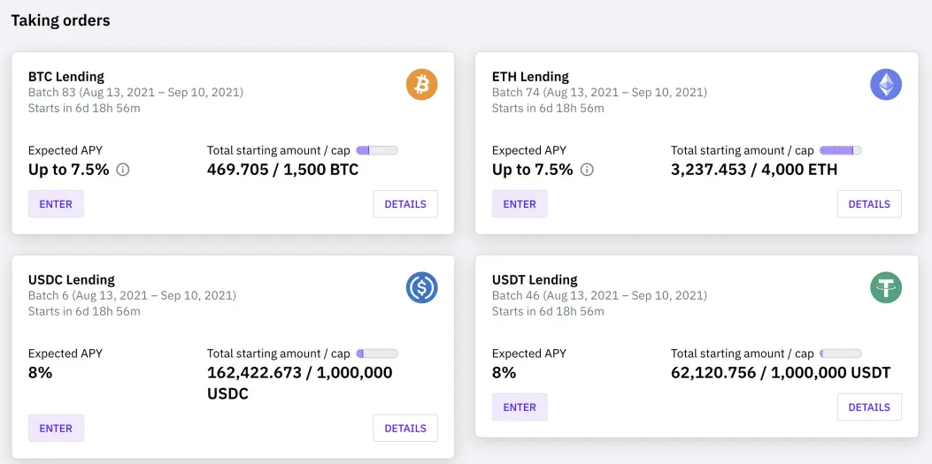 CakeDeFi lending
