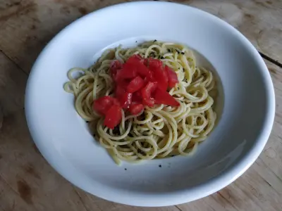 shiso pesto pasta