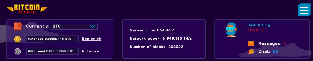 Snapshot from Bitcoin Mania