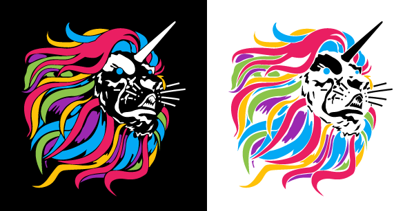 Leonicorn Swap lion icon black and white