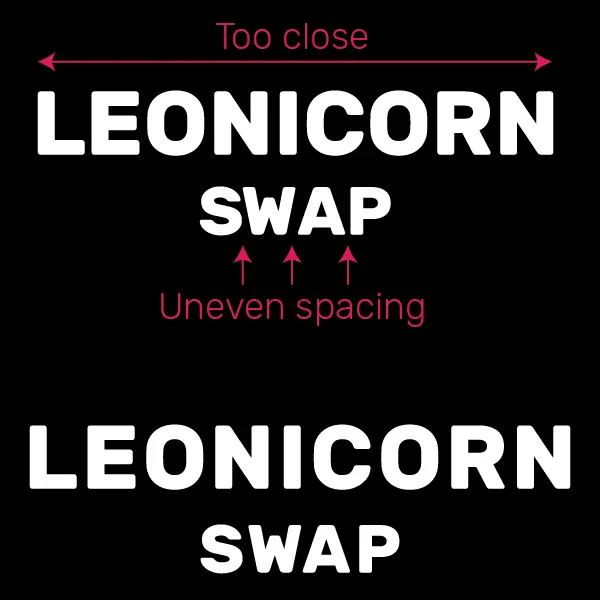 Leonicorn Swap wordmark typeface kerning