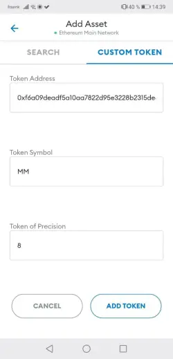 2: Add Custom Token