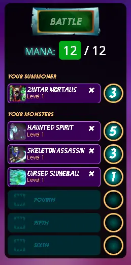 12 MANA SET UP