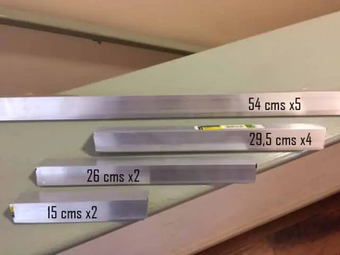 The aluminum bars once cut