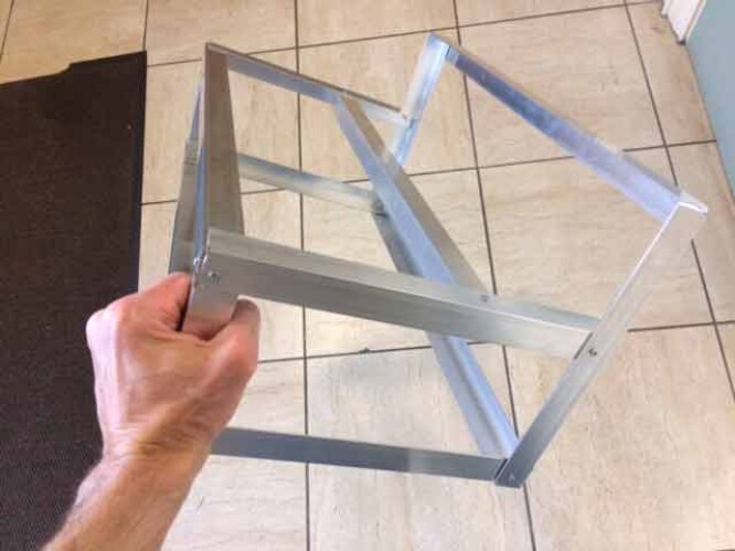 The frame once mounted with screws