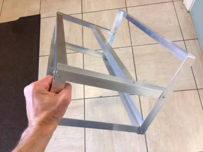The frame once mounted with screws