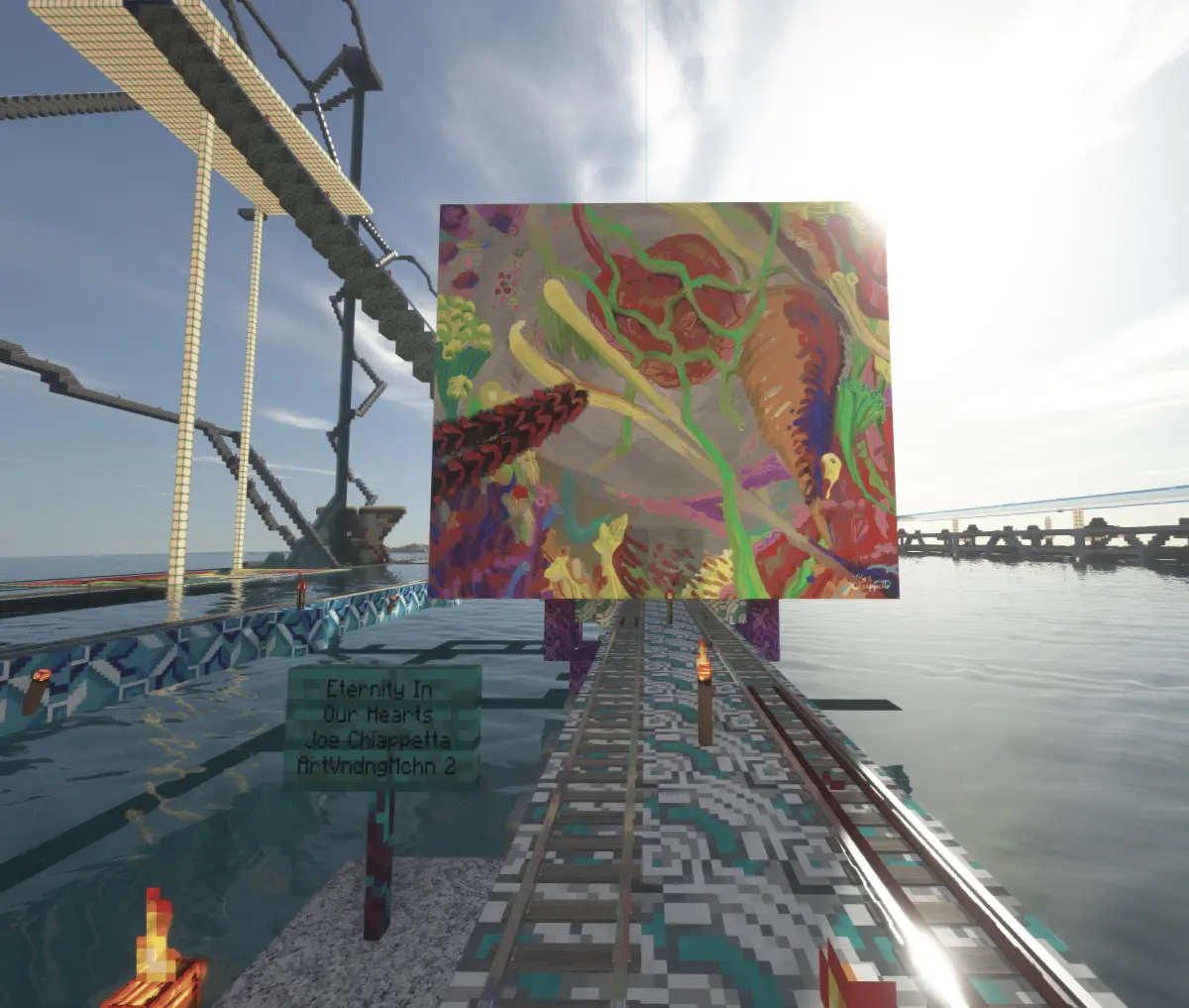 Riding the rollercoaster through a painting at ArtVndngMchn Amusement Park