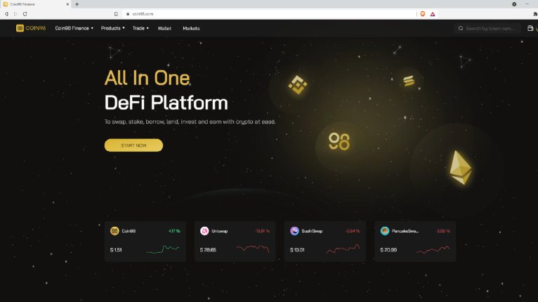Coin98 landing page