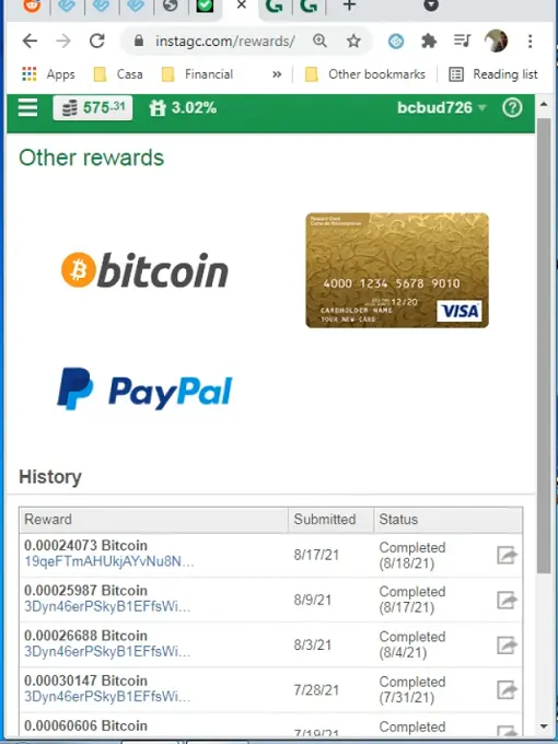 Instagc Bitcoin Payments