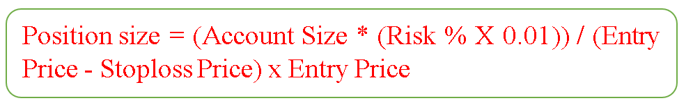 the formula to calculate position size in trading