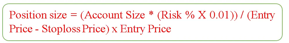 the formula to calculate position size in trading