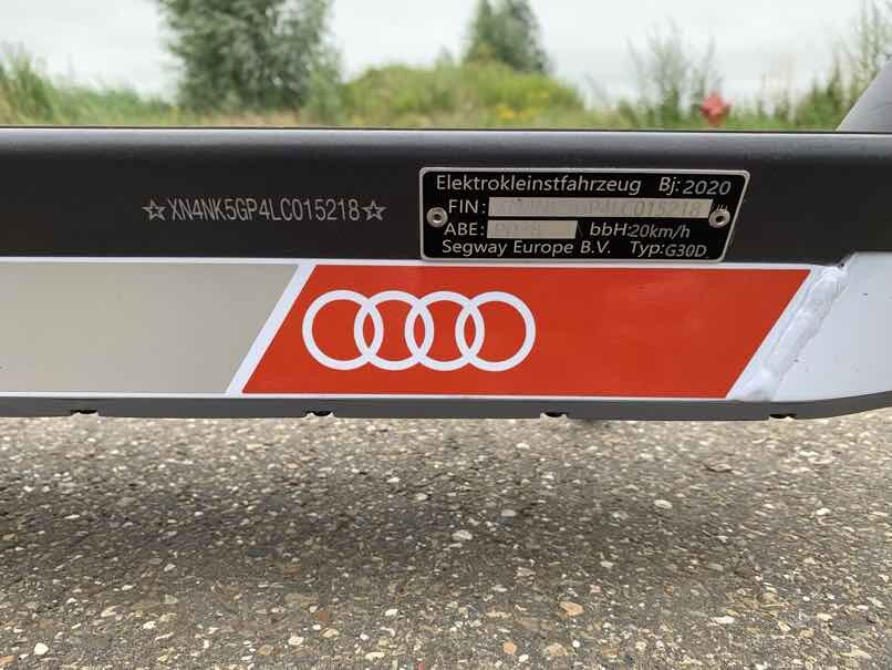 Audi Electric Kick Scooter Plaque