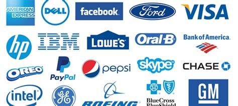 Blue logos successful popular brands