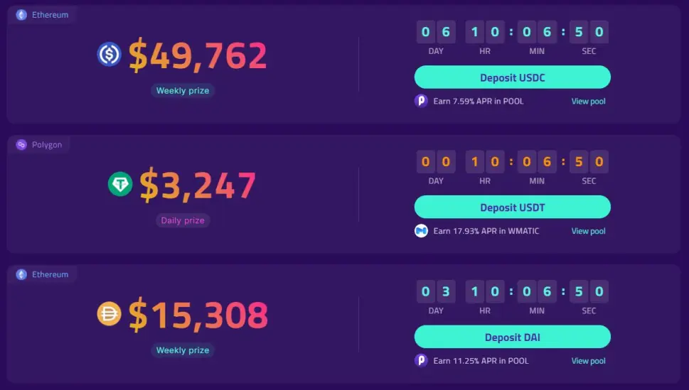 Prize Pools (https://app.pooltogether.com)