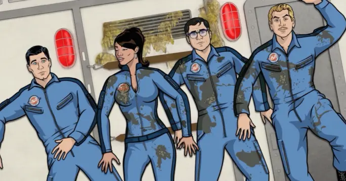 Archer Lana Cyril Ray vomit spacesuit