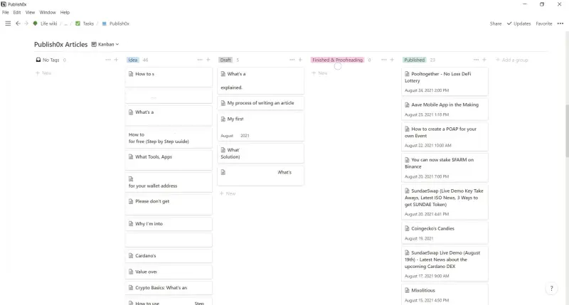 My Article View in Notion