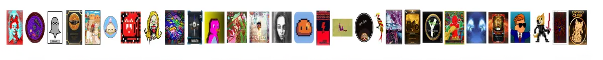 row of tiny NFTs