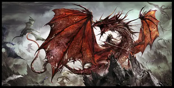 High Elf Dragon Rider - Red Dragon