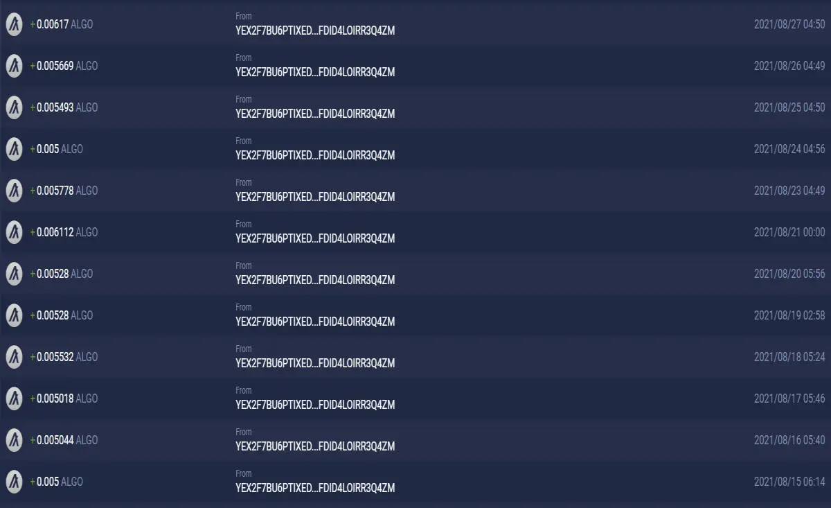 ALGO Faucet Deposits
