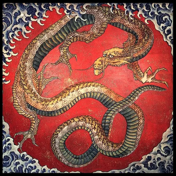 Japanese Dragon painting by Hokusai (1730 - 1849)