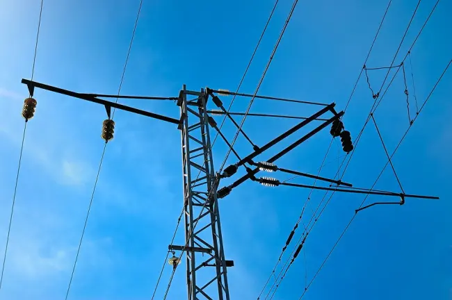 electric wires supplying energy for cryptocurrency mining