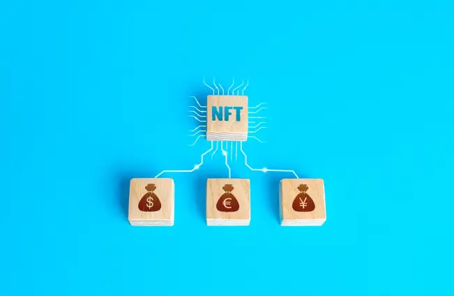a NFT chip connected to three currencies