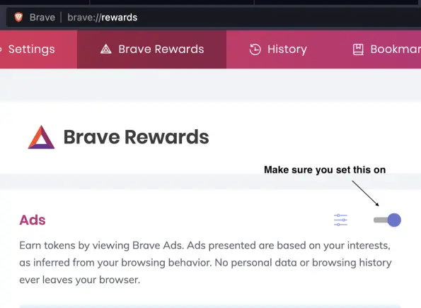 How to activate brave rewards