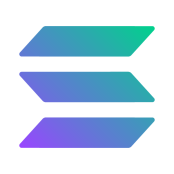 Solana green and purple gradient emblem