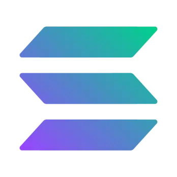 Solana green and purple gradient emblem