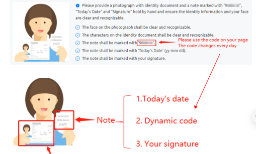 KuCoin KYC Selfie Instruction