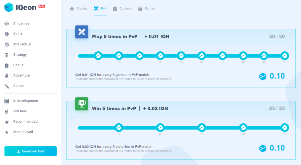 On the game platform, you can get IQN for free in the section with bonus tasks.