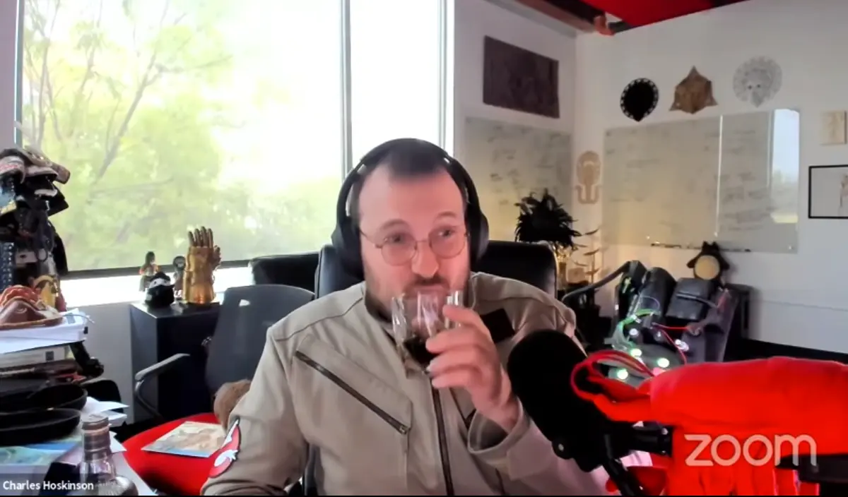 Charles Hoskinson toasted the community with a glass of scotch.