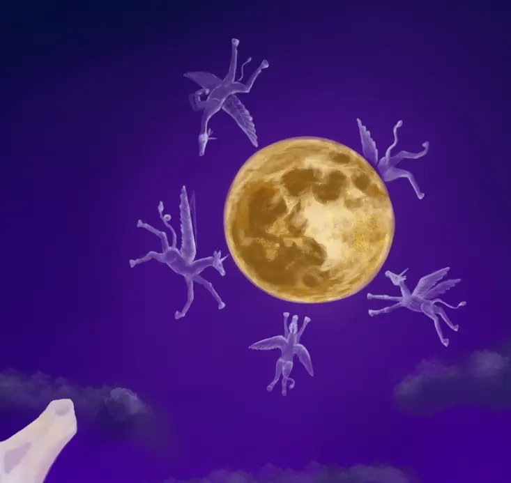 Moon and little Unicorns