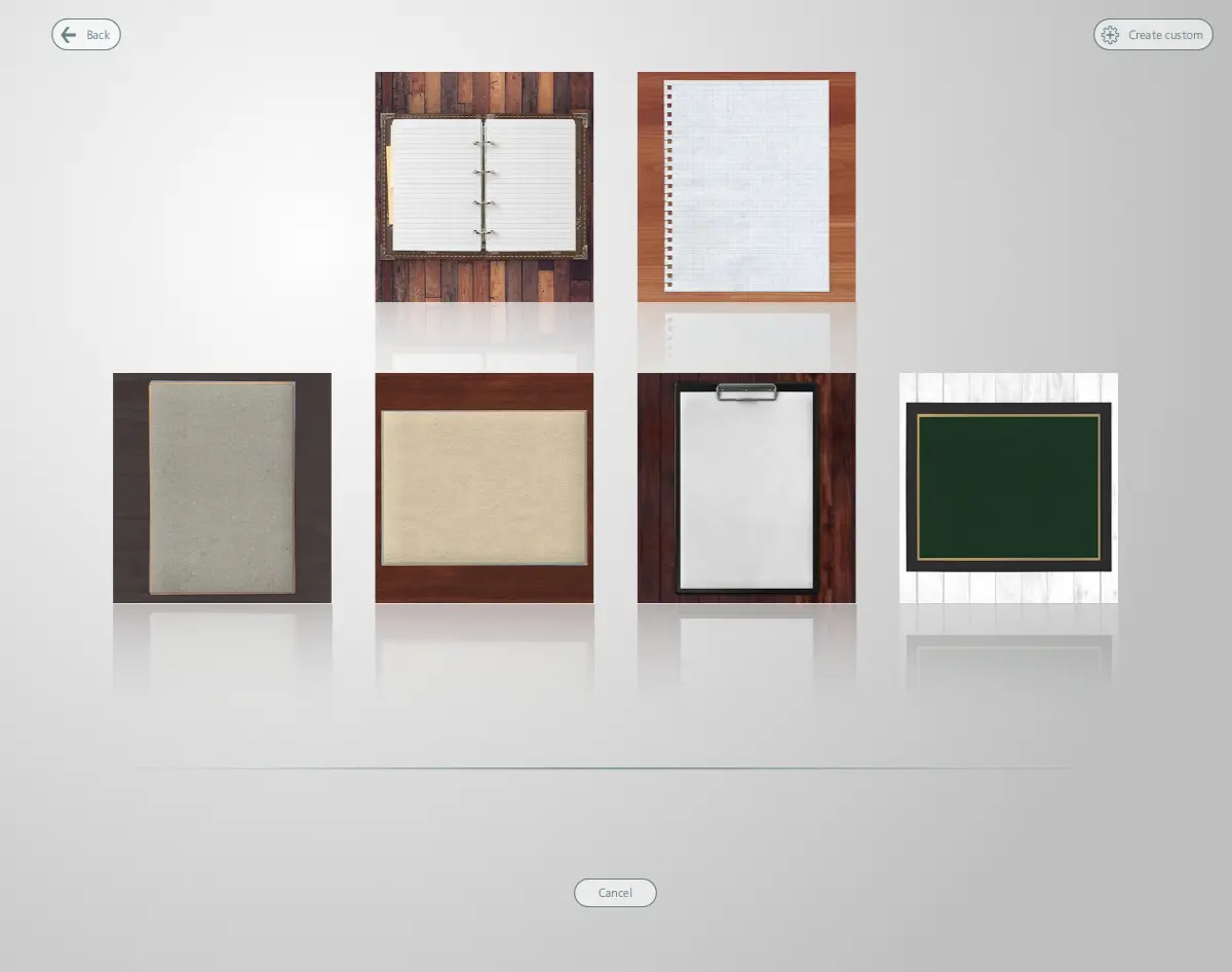Choose a canvas