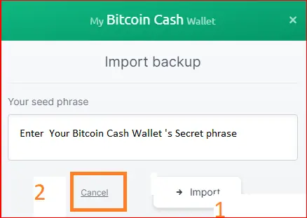 Import your $Bitcoin Cash wallet