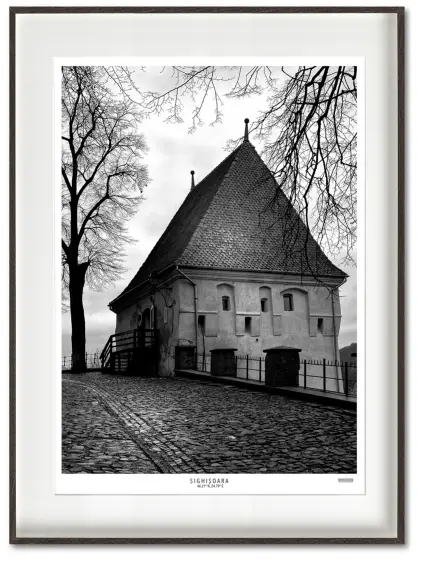 Sighisoara alley in Fine Art Black and White Print