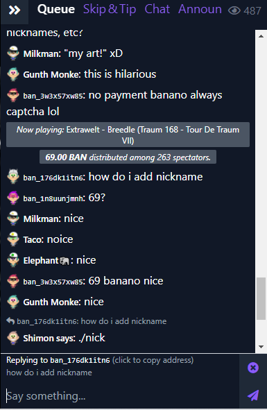 Figure 23. Replying to another person in Chat.