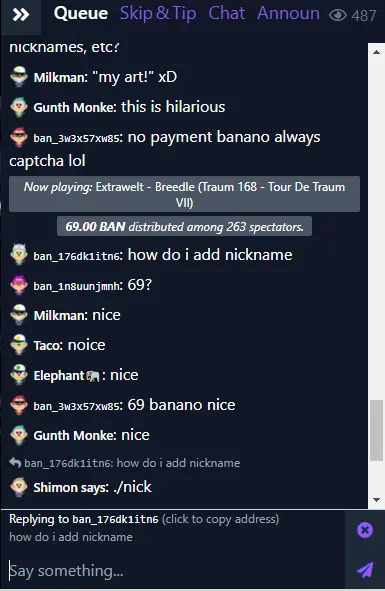Figure 23. Replying to another person in Chat.
